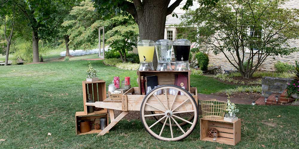 Lancaster Rustic Wedding Lemonade Cart