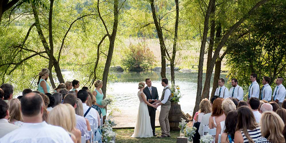 Lancaster-Rustic Wedding ceremony lakeside