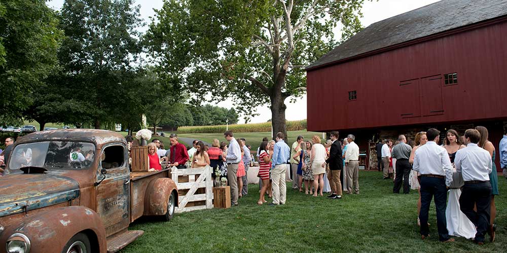 Lancaster Rustic Wedding cocktail reception truck