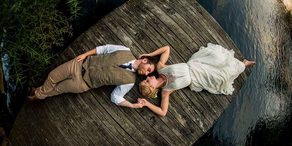 Lancaster Rustic Wedding couple dock