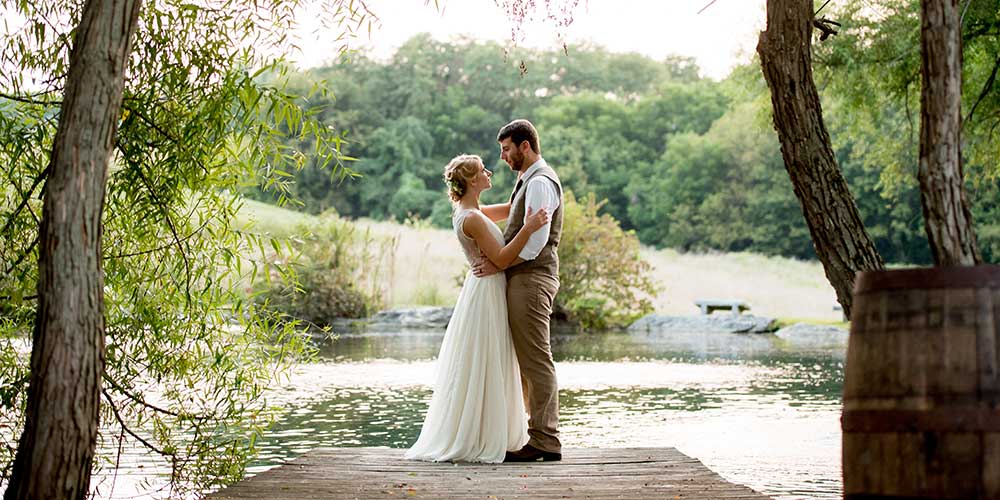 Lancaster Rustic Wedding couple dock