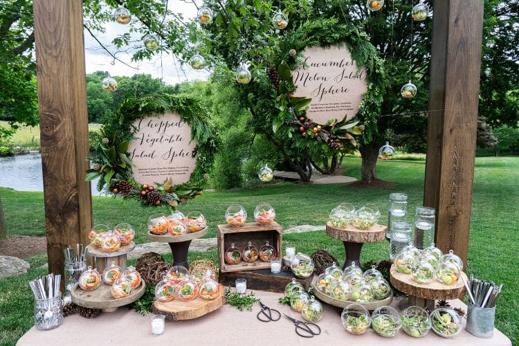 holiday catering salad station